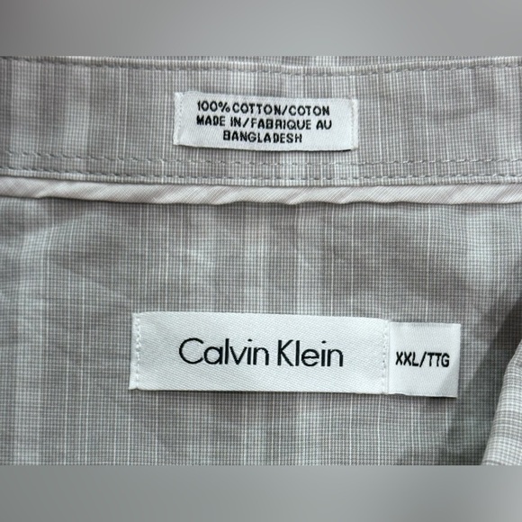 🖤Calvin Klein Men’s Plaid Button-Down Shirt - Grey - Size XXL 🖤 - Picture 7 of 10